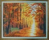КА0001: Картина Осенний пейзаж из янтаря