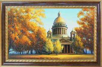 КА0002: Картина Осенний Санкт-Петербург из янтаря